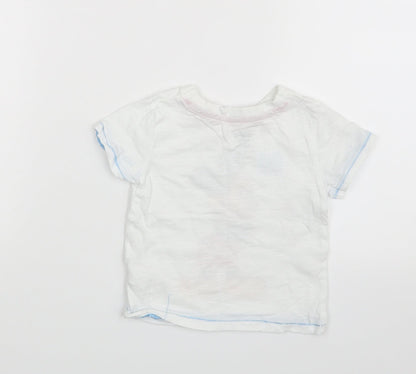 Back view of Disney Baby White Basic T-Shirt, size 12-18, Months