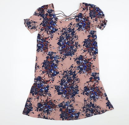 Next Womens Pink Geometric  A-Line  Size 10