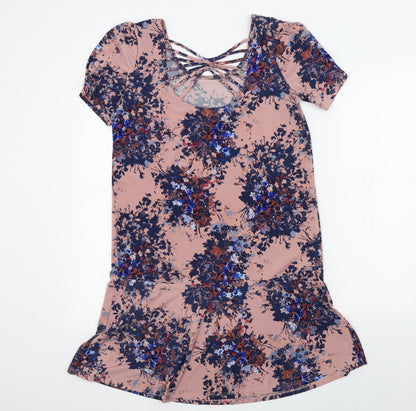 Next Womens Pink Geometric  A-Line  Size 10