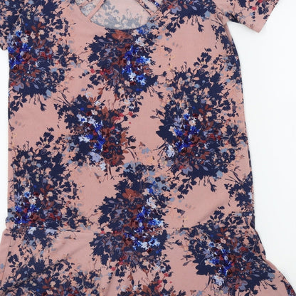 Next Womens Pink Geometric  A-Line  Size 10