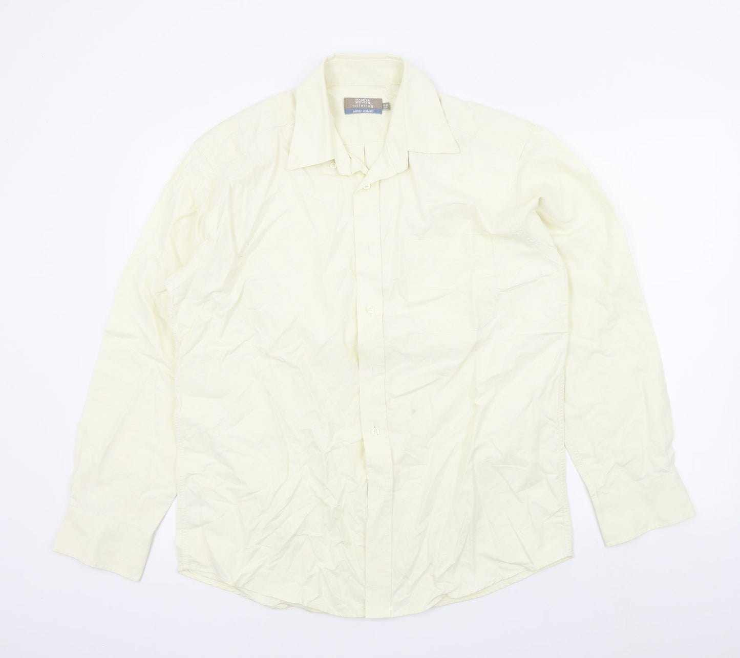 M&S Mens Beige Colourblock   Button-Up Size 38
