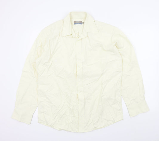 M&S Mens Beige Colourblock   Button-Up Size 38