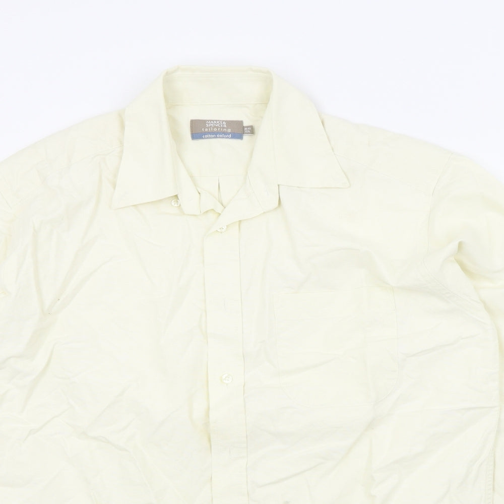 M&S Mens Beige Colourblock   Button-Up Size 38
