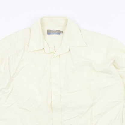 Marks & Spencer Mens Beige Colourblock   Button-Up Size 38