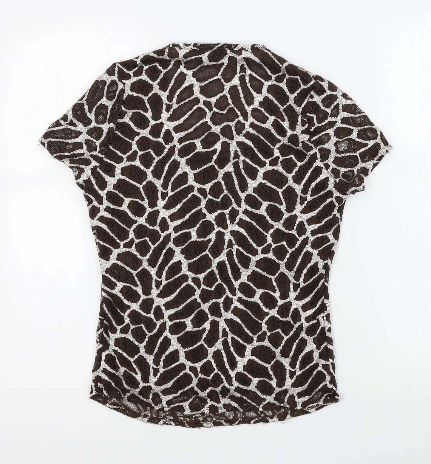 alex&co Womens Brown Colourblock  Basic T-Shirt Size 8