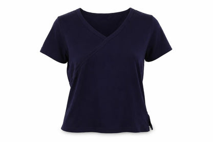 Editions Womens Blue Colourblock  Basic T-Shirt Size 12