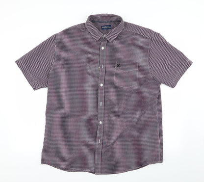 Additional front view of Easy men’s multicoloured check button-up, size L