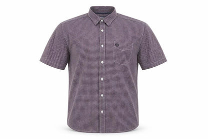 Front view of Easy men’s multicoloured check button-up, size L