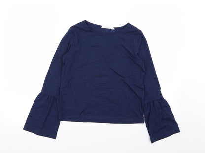 Additional front view of H&M girls’ blue basic t-shirt, size 11-12, years