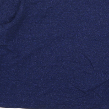 Brand and care label for H&M girls’ blue basic t-shirt, size 11-12, years