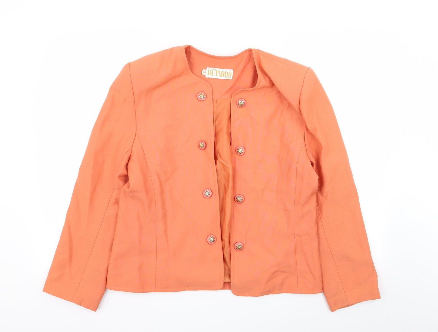 di tardo Womens Orange   Jacket Blazer Size 14