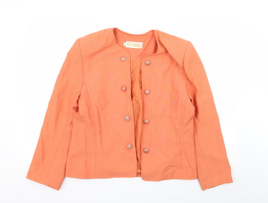 di tardo Womens Orange   Jacket Blazer Size 14