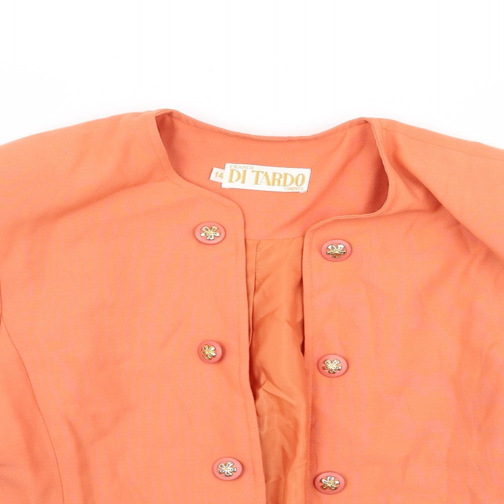 di tardo Womens Orange   Jacket Blazer Size 14