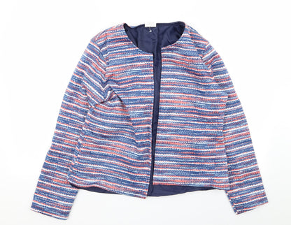 Additional front view of Anne De Lancay women’s multicoloured striped jacket blazer, size M