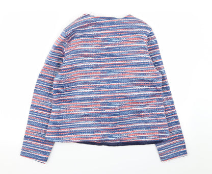 Back view of Anne De Lancay women’s multicoloured striped jacket blazer, size M