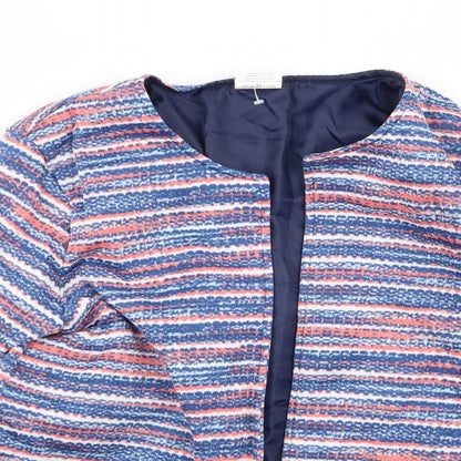 Close-up detail of Anne De Lancay women’s multicoloured striped jacket blazer, size M