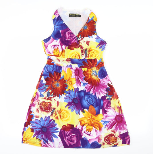 pussycat Womens Multicoloured Floral  Fit & Flare  Size S