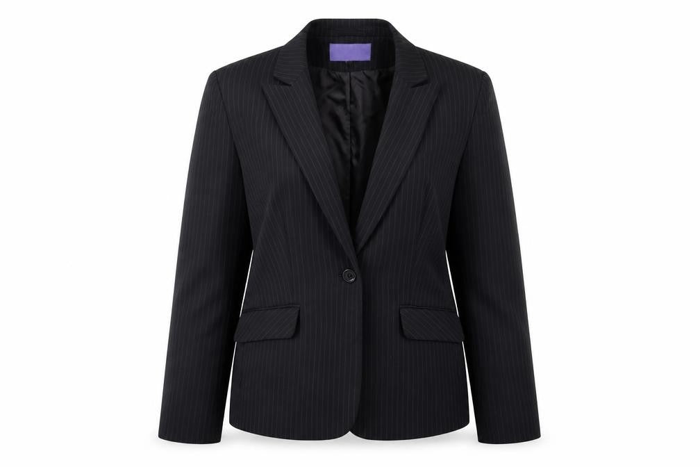 Autonomy Womens Black Striped  Jacket Blazer Size 12