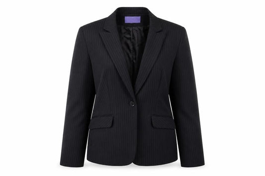 Autonomy Womens Black Striped  Jacket Blazer Size 12