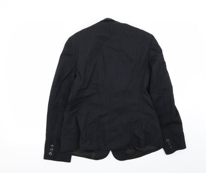 Autonomy Womens Black Striped  Jacket Blazer Size 12