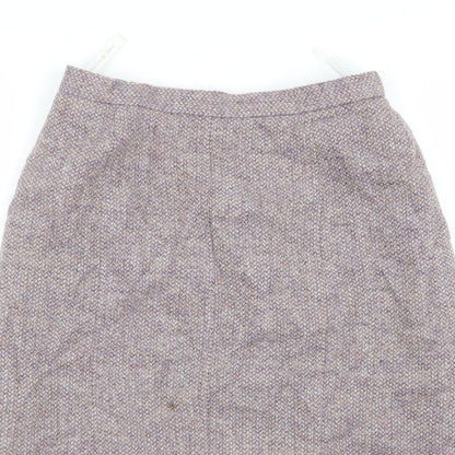 Close-up detail of cotsworld women’s purple a-line skirt, size UK 10