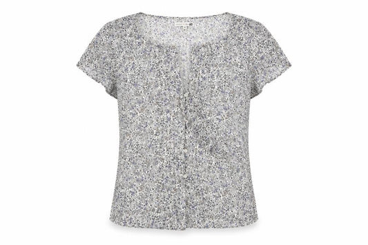 Front view of Vacknox women’s multicoloured floral basic button-up, size UK 8