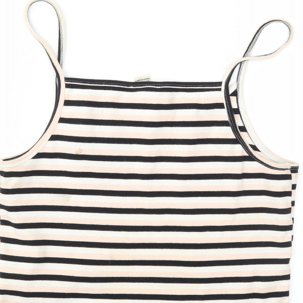 FOREVER 21 Womens Multicoloured Striped  Basic T-Shirt Size L