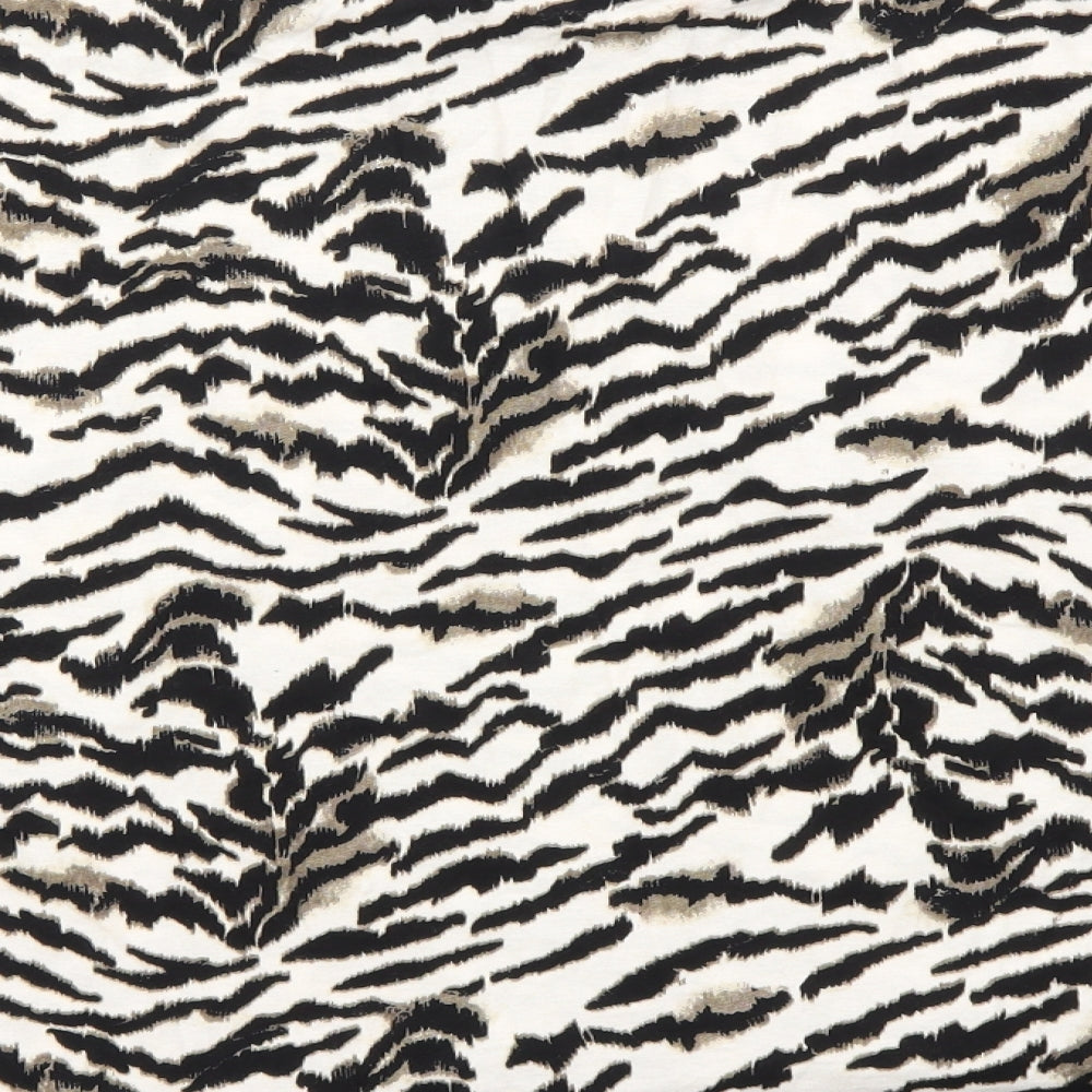 Topshop Womens Brown Animal Print  Basic T-Shirt Size S