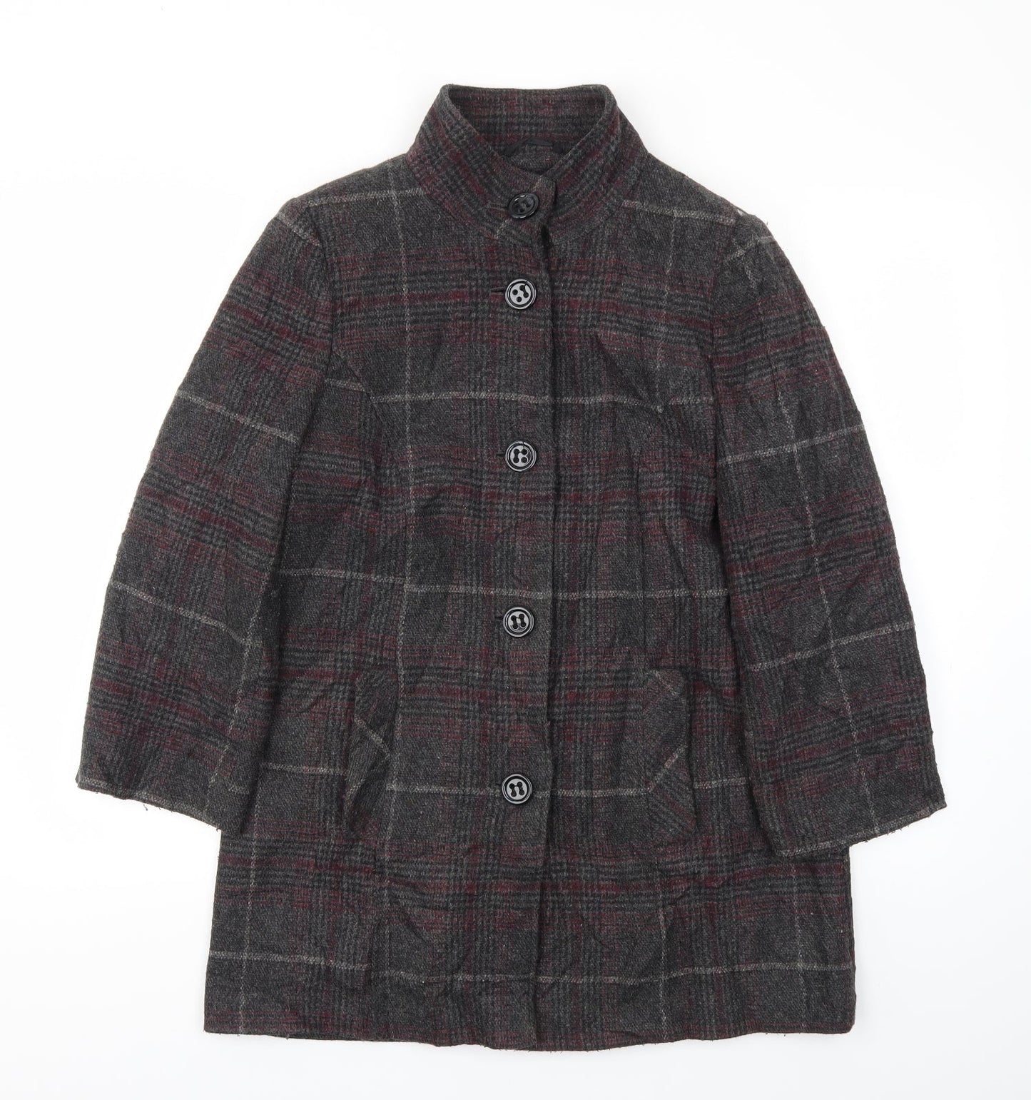 BHS Womens Multicoloured Check  Jacket Coat Size 10