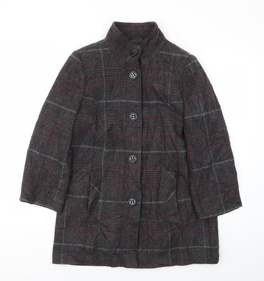 BHS Womens Multicoloured Check  Jacket Coat Size 10