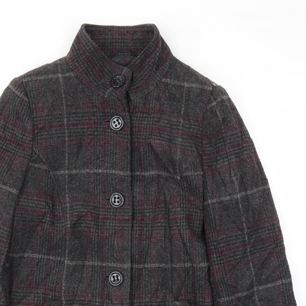 BHS Womens Multicoloured Check  Jacket Coat Size 10