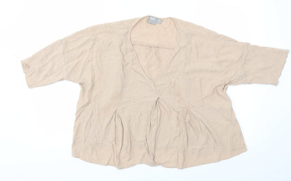 Additional front view of ASOS women’s beige basic blouse, size UK 14