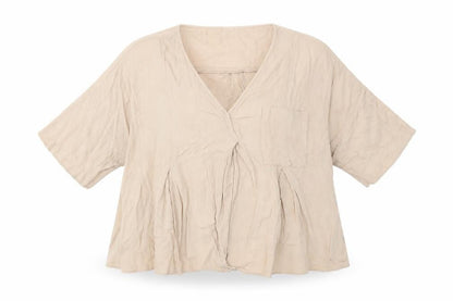 Front view of ASOS women’s beige basic blouse, size UK 14