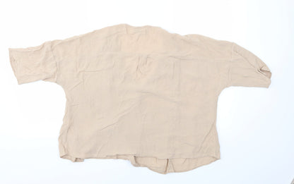 Back view of ASOS women’s beige basic blouse, size UK 14