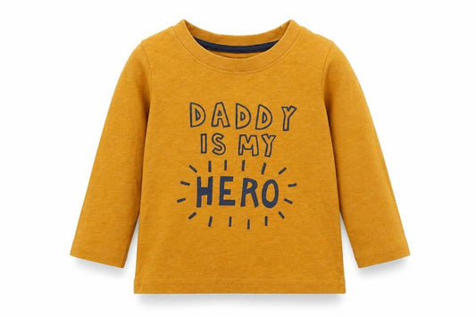 Front view of Primark Baby Yellow Basic T-Shirt, size 9-12, Months