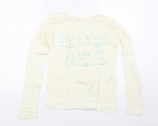 H&M Girls Beige  Knit Pullover Jumper Size 11-12 Years  - Wonder