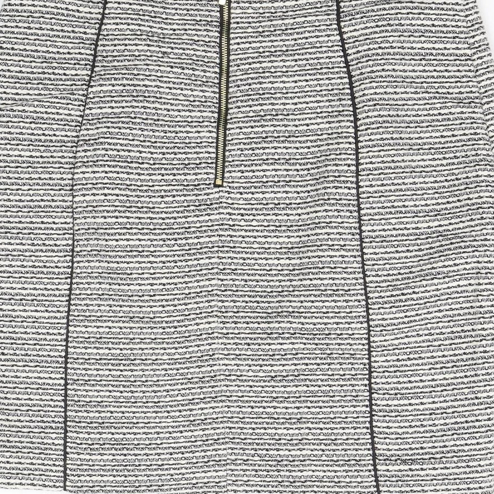 H&M Womens White Striped  Straight & Pencil Skirt Size 12