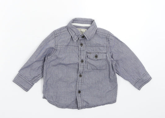 Merc Baby Blue Check  Basic Button-Up Size 12-18 Months