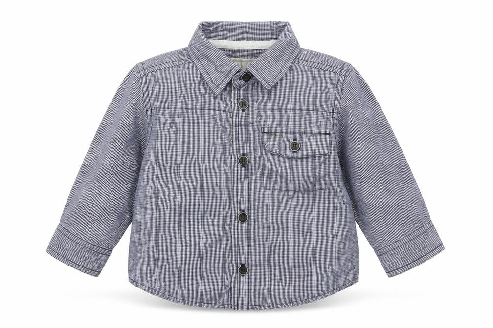 Merc Baby Blue Check  Basic Button-Up Size 12-18 Months