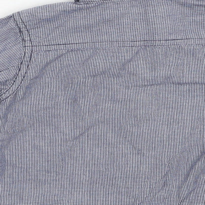Brand and care label for Merc Baby Blue Check Basic Button-Up, size 12-18, Months