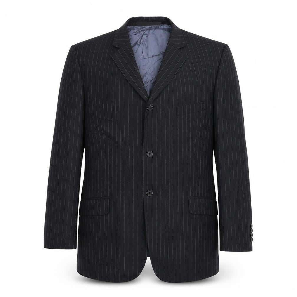 Marks & Spencer Mens Black Striped  Jacket Suit Jacket Size 46