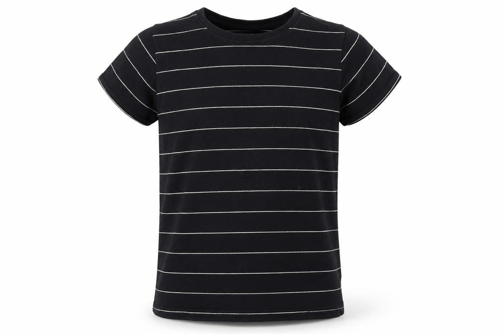 Primark Boys Black Striped  Basic T-Shirt Size 9-10 Years