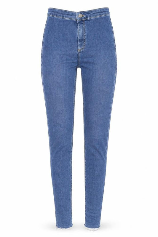 Topshop Womens Blue  Denim Skinny Jeans Size 26 in L30 in - Distressed hem