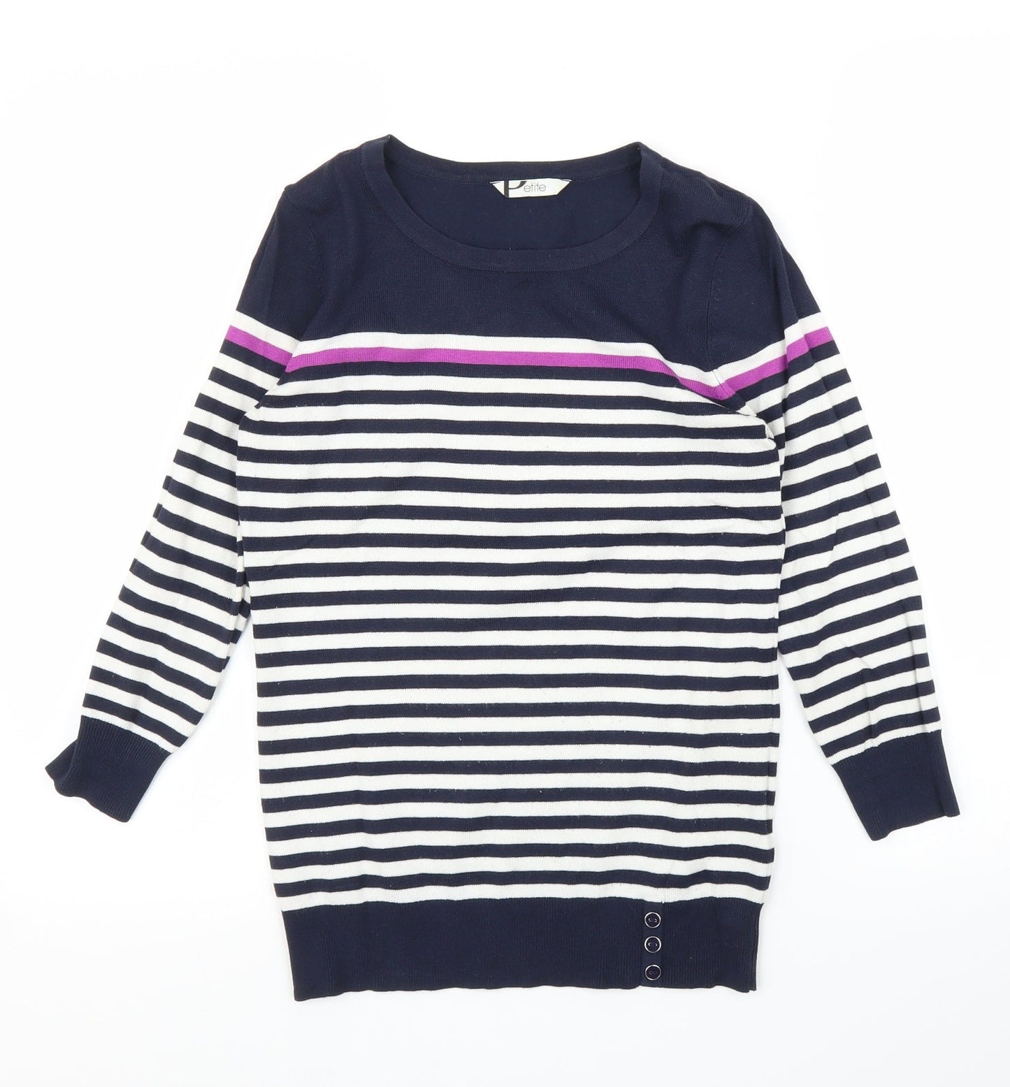 BHS Womens Blue Striped  Pullover Jumper Size 8