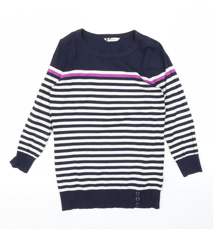 BHS Womens Blue Striped  Pullover Jumper Size 8