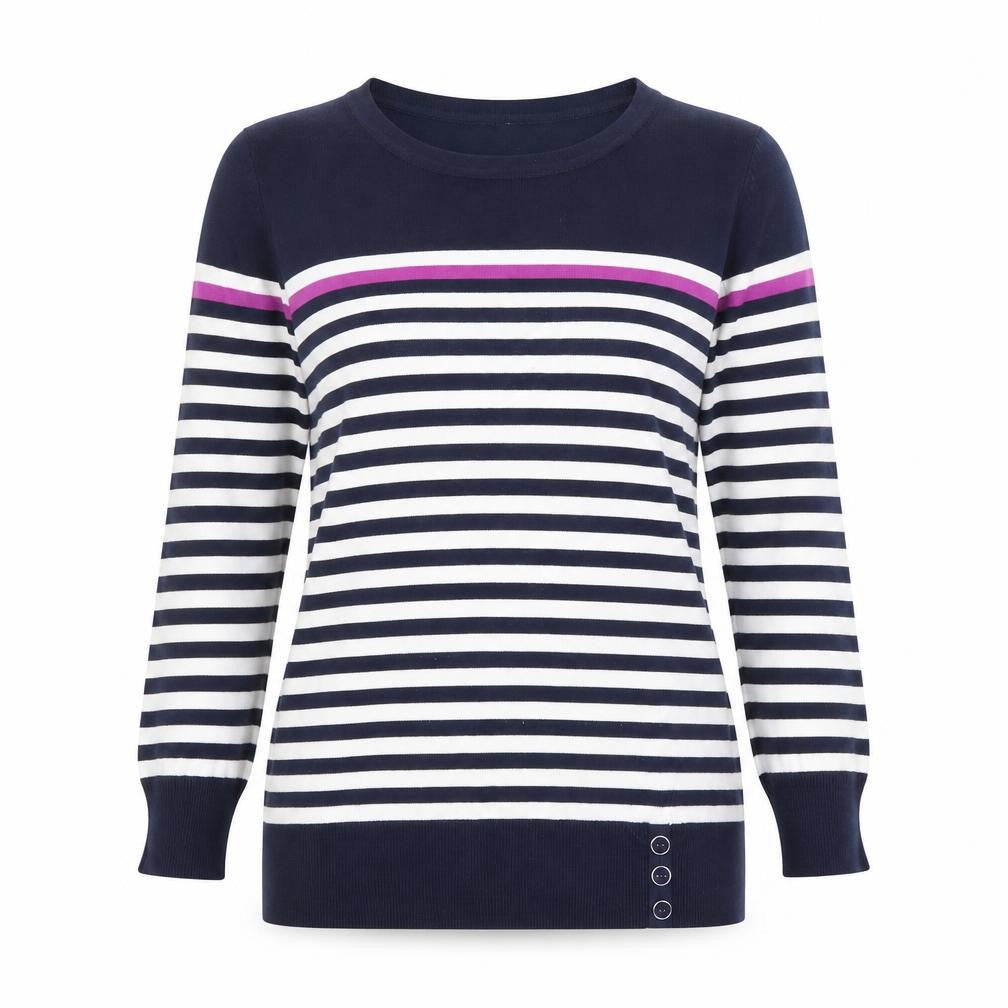 BHS Womens Blue Striped  Pullover Jumper Size 8