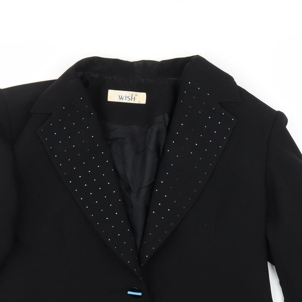 Wish Womens Black   Jacket Blazer Size 14