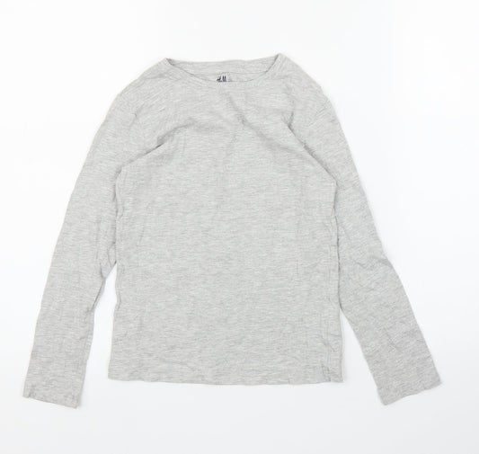 H&M Girls Grey   Basic T-Shirt Size 7 Years