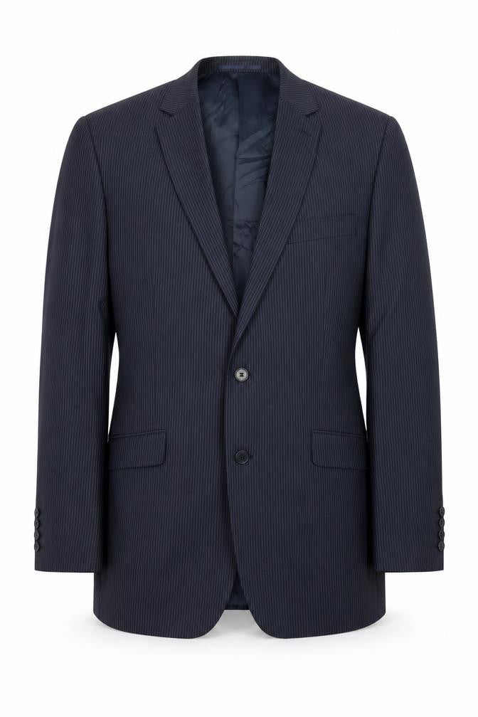 Tom English Mens Blue Striped  Jacket Suit Jacket Size 42