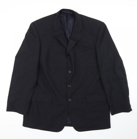 Principles Mens Black Striped  Jacket Suit Jacket Size 44